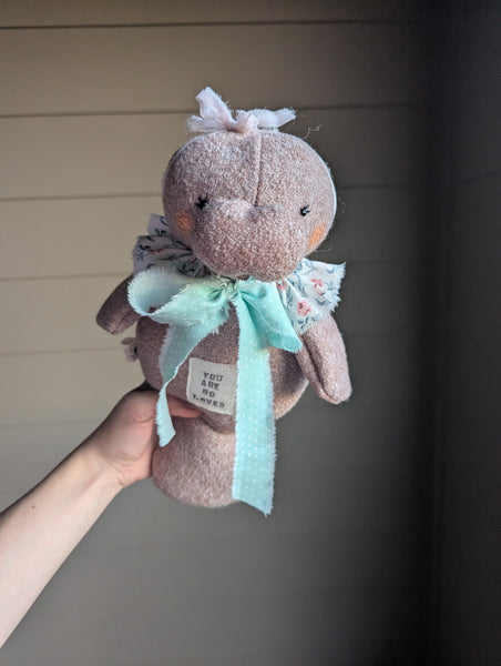 RESERVED for Tammy Medium animal doll, soft children toys, custom manatee