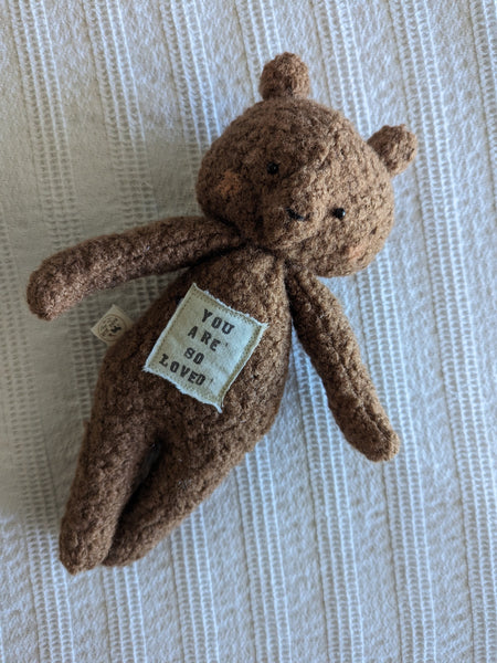 RESERVED FOR KAYLEE boy Animal Lovey, and medium bear, fleece blanket, organic double gauze, security blanket HOLIDAY collection