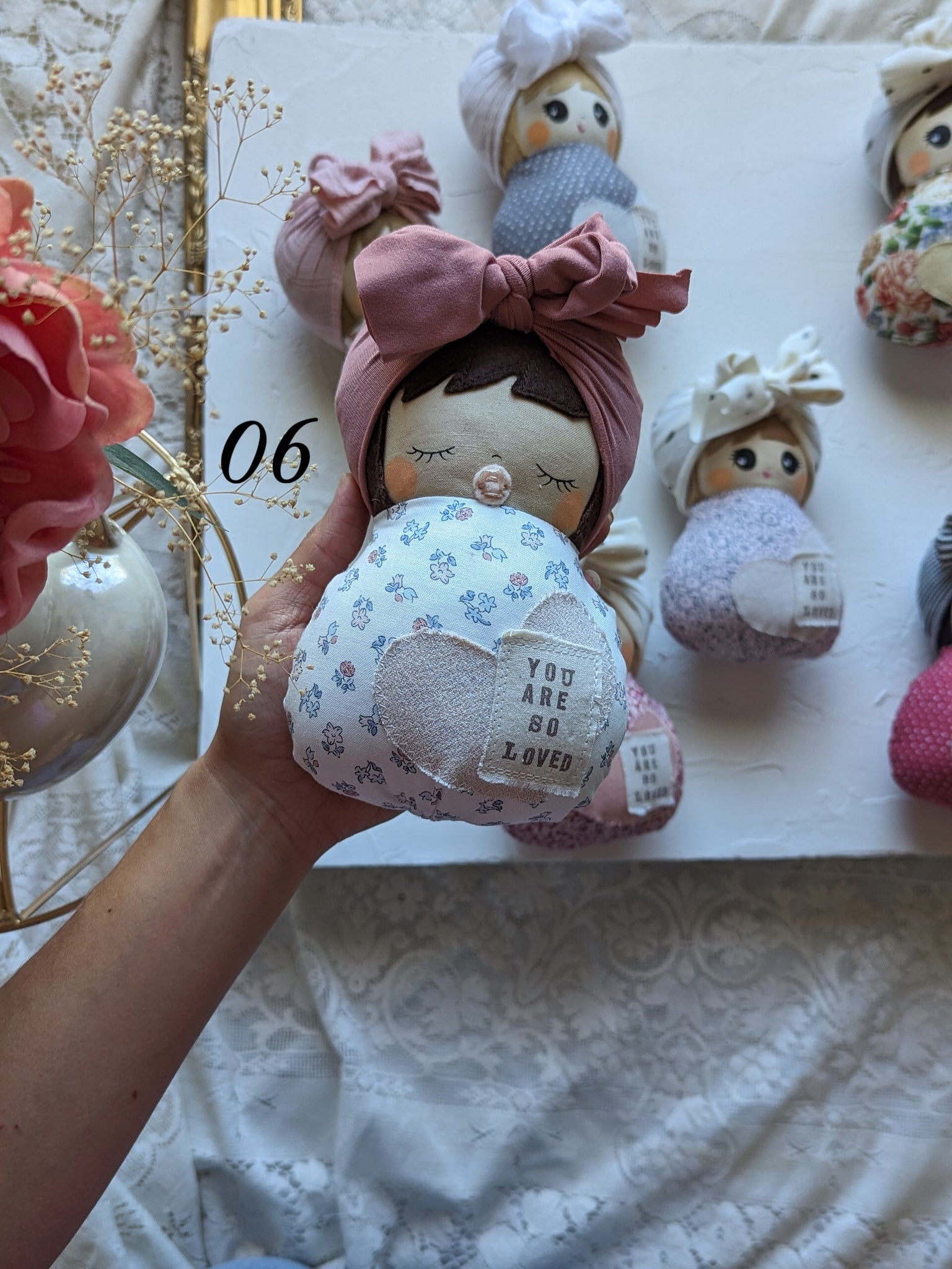 06 Swaddle baby, handmade doll, you are so loved collection