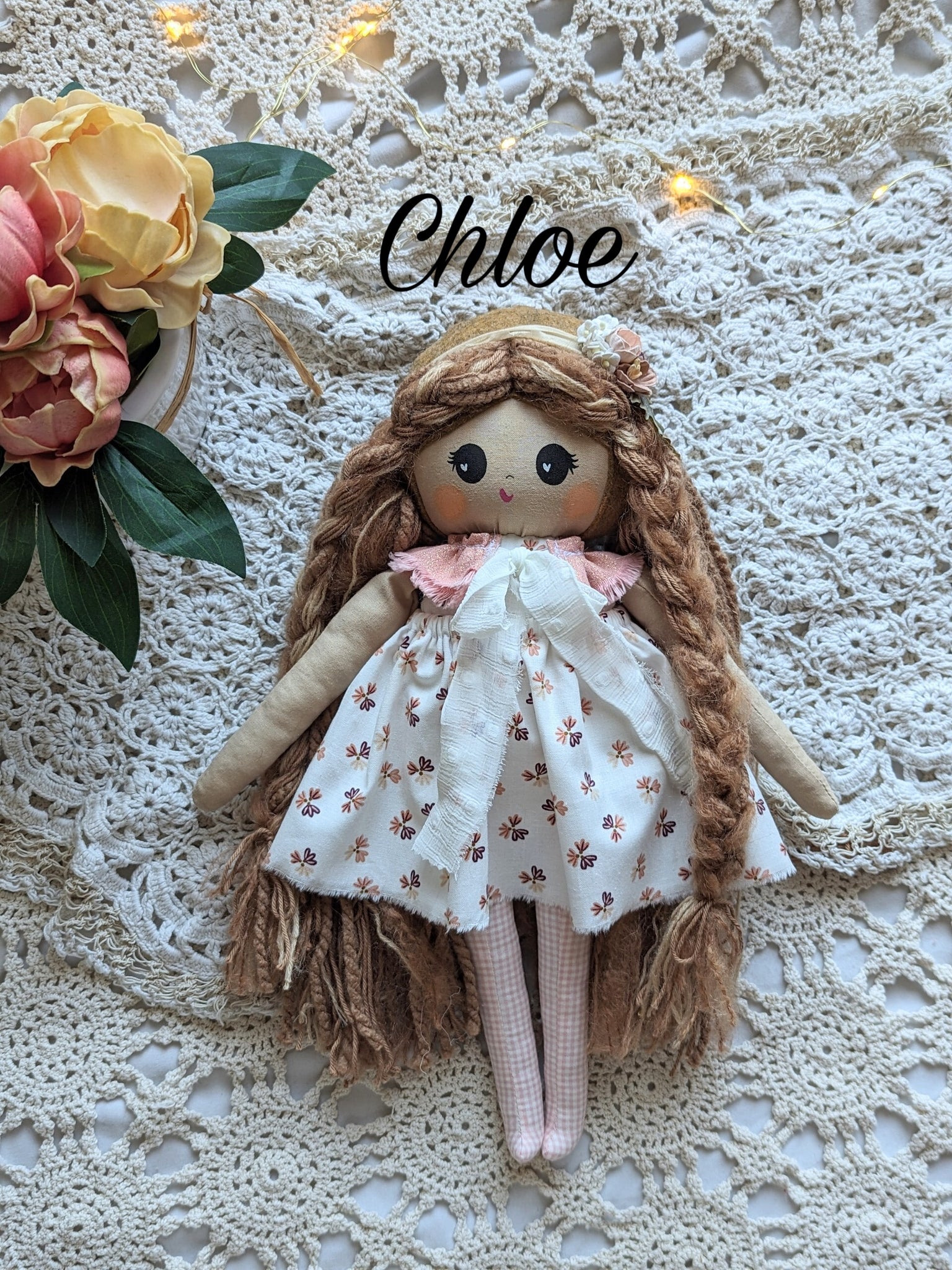 Chloe Medium doll, soft children toys, cotton small softie, 15” tall