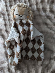 RESERVED FOR EMILY Lion boy Animal Lovey, fleece blanket, organic double gauze, security blanket HOLIDAY collection