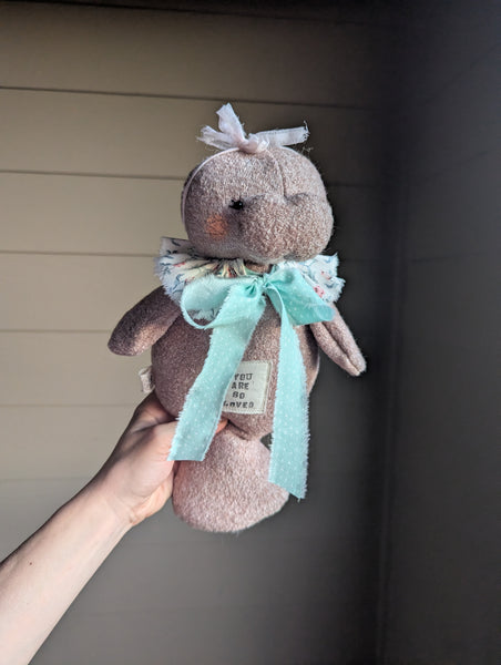 RESERVED for Tammy Medium animal doll, soft children toys, custom manatee