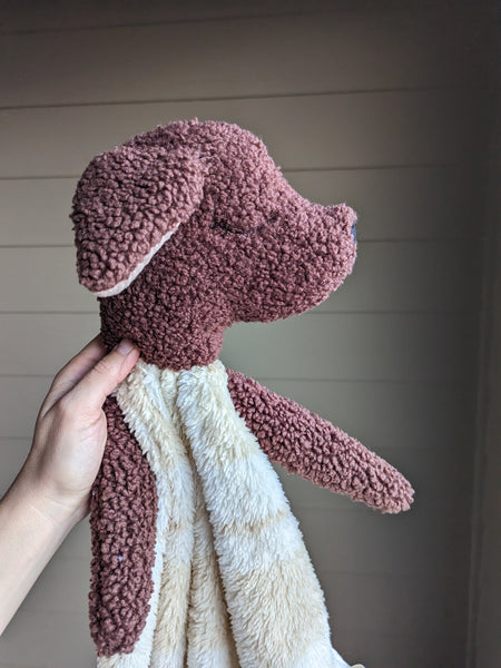 RESERVED FOR EILEEN, Dog lovey, fleece blanket, organic double gauze, security blanket HOLIDAY collectio