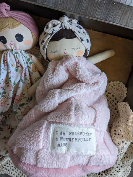 NEW SMALL Doll lovey, vintage sheet, security blanket collection