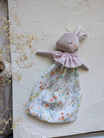 PREORDER Bunny Doll lovey, vintage sheet, security blanket EASTER collection