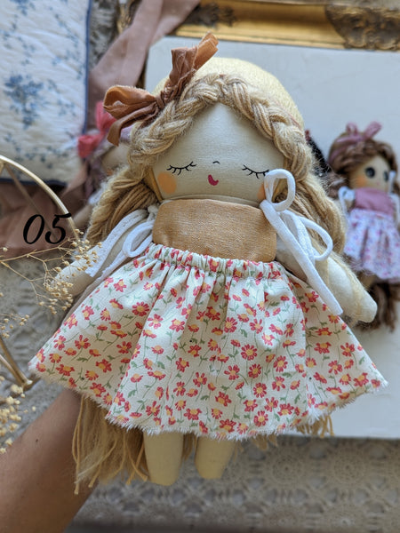 05 Small baby doll with yarn hair, soft children toys, cotton small softie,