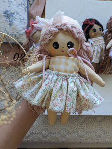 02 Small baby doll with yarn hair, soft children toys, cotton small softie,