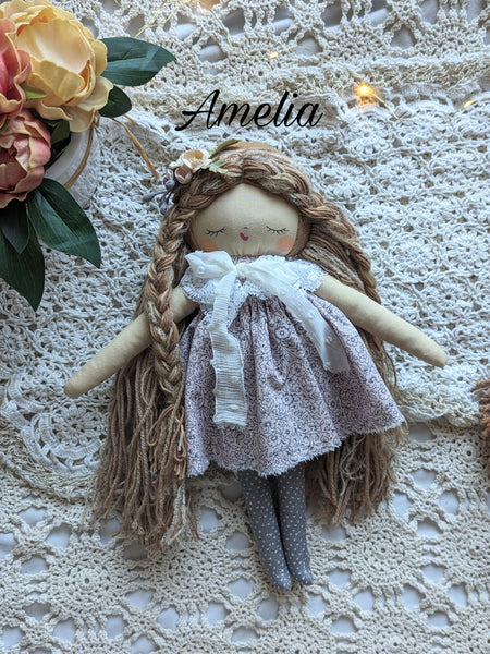 Amelia Medium doll, soft children toys, cotton small softie, 15” tall