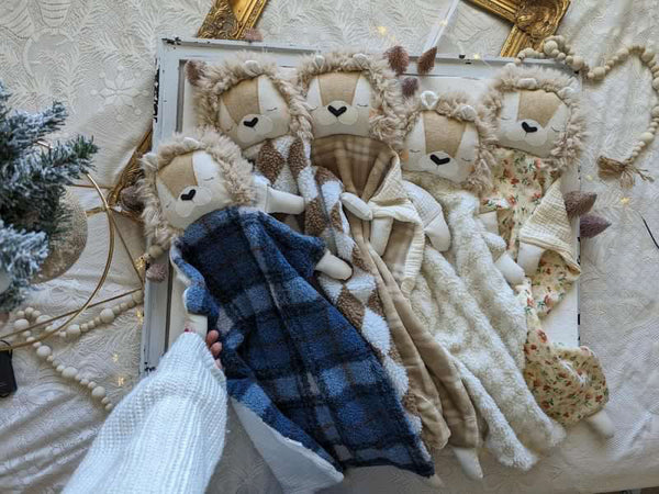 03 Lion animal lovey, security blanket Holiday collection