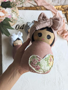 04 Swaddle baby, handmade doll, Valentines collection
