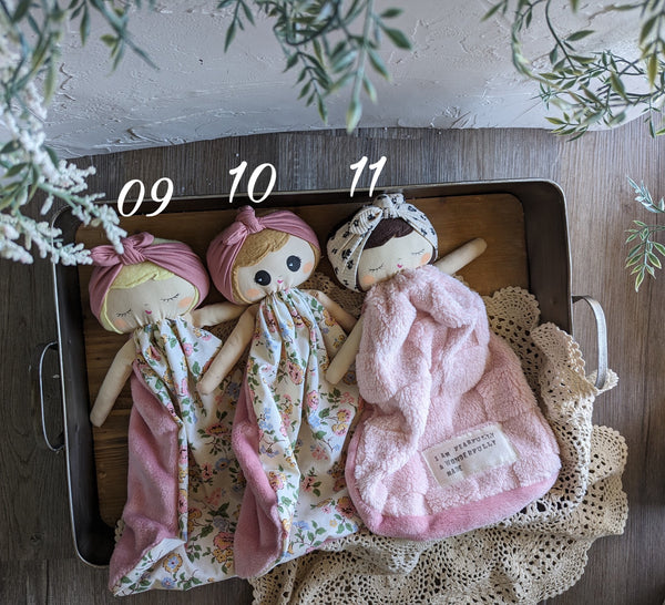 NEW SMALL Doll lovey, vintage sheet, security blanket collection