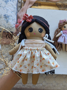 03 Small baby doll with yarn hair, soft children toys, cotton small softie,