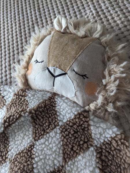 RESERVED FOR EMILY Lion boy Animal Lovey, fleece blanket, organic double gauze, security blanket HOLIDAY collection