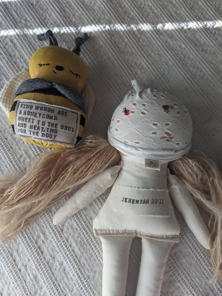 RESERVED for Vanessa, medium doll, bee rattle
