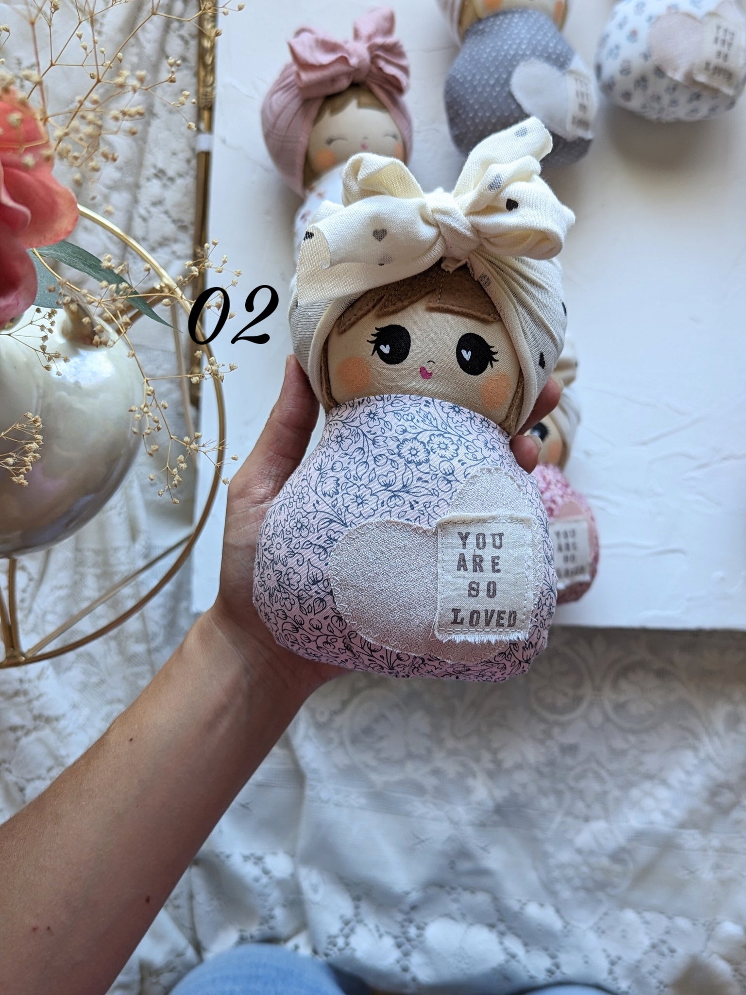02 Swaddle baby, handmade doll, you are so loved collection