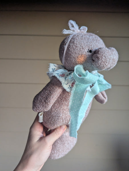 RESERVED for Tammy Medium animal doll, soft children toys, custom manatee