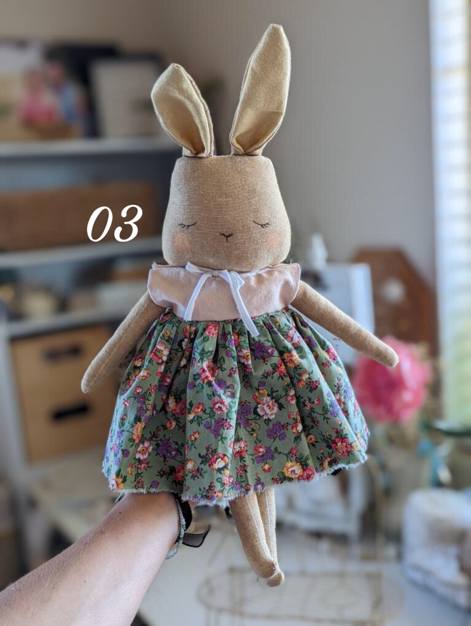 03 Bunny Medium doll, soft children toys, cotton small softie, 15” tall