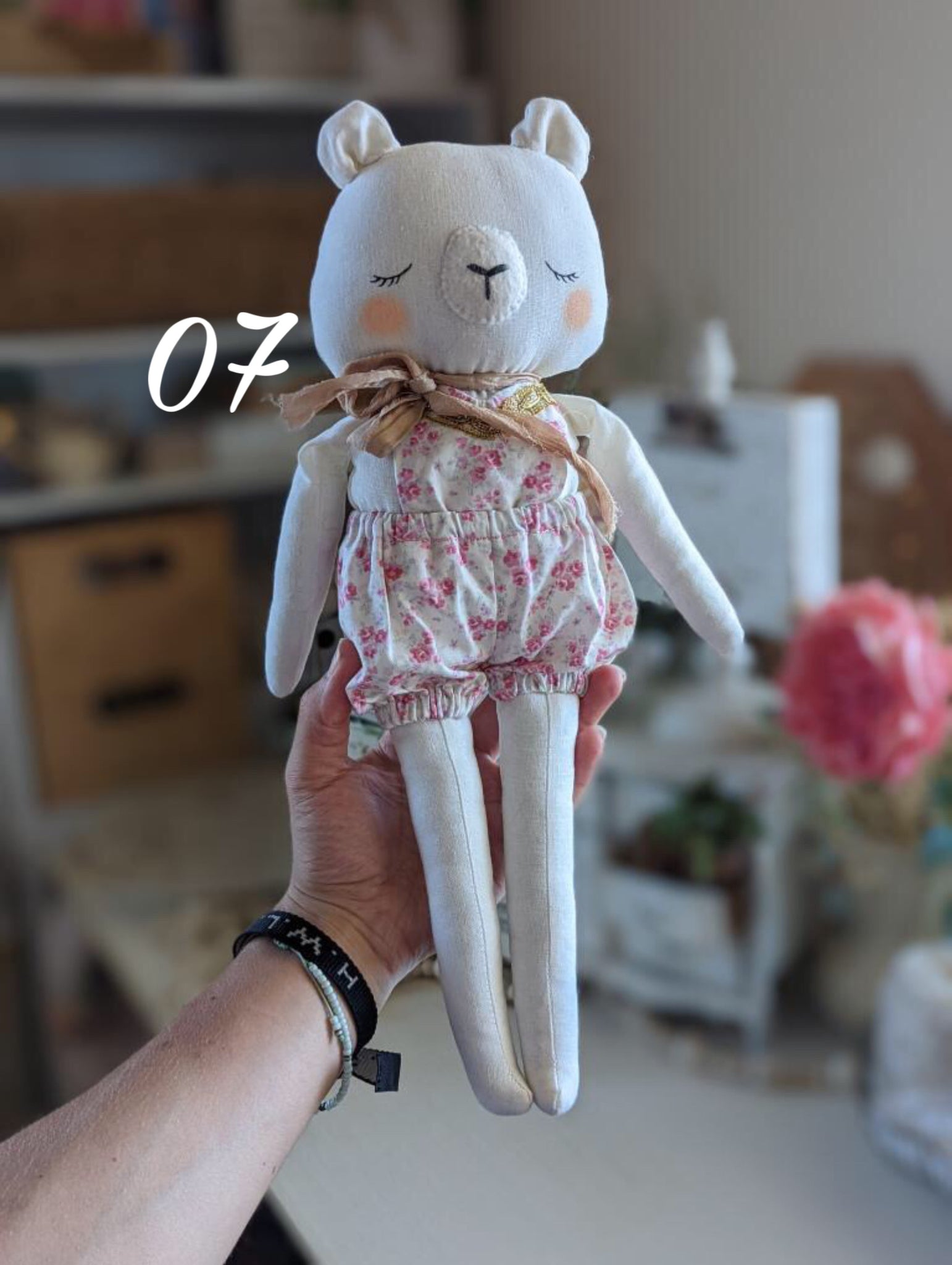 07 Bear Medium doll, soft children toys, cotton small softie, 15” tall
