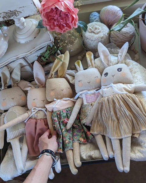 01 Bunny Medium doll, soft children toys, cotton small softie, 15” tall