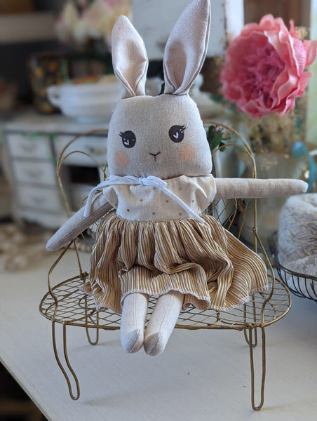 01 Bunny Medium doll, soft children toys, cotton small softie, 15” tall