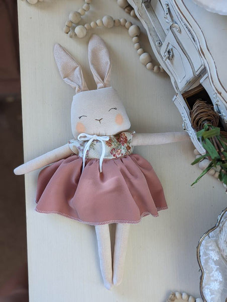 02 Bunny Medium doll, soft children toys, cotton small softie, 15” tall