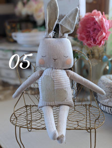 05 Bunny Medium doll, soft children toys, cotton small softie, 15” tall