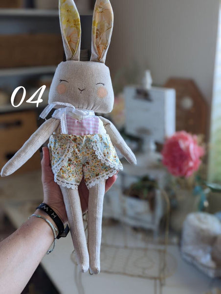04 Bunny Medium doll, soft children toys, cotton small softie, 15” tall