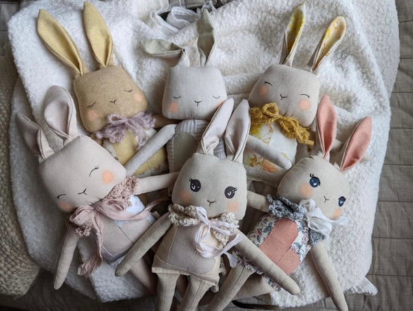 02 Bunny Medium doll, soft children toys, cotton small softie, 15” tall